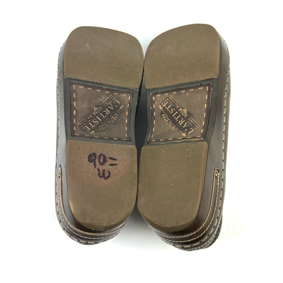 L'artiste Spring Step Burbank Shoes 40 Brown Leather Slip On Mules Womens - Picture 7 of 9